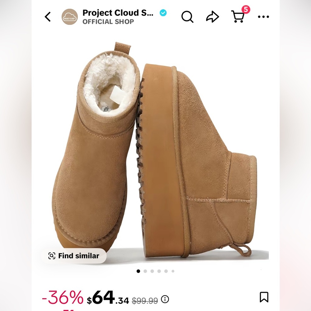 Beige Suede Platform Ankle Boots